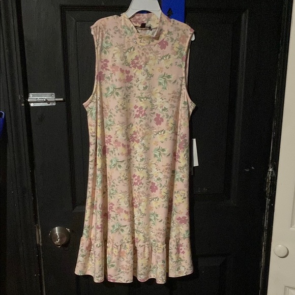 As U Wish Floral Sleeveless Dress - Pink and Yellow - Picture 1 of 2
